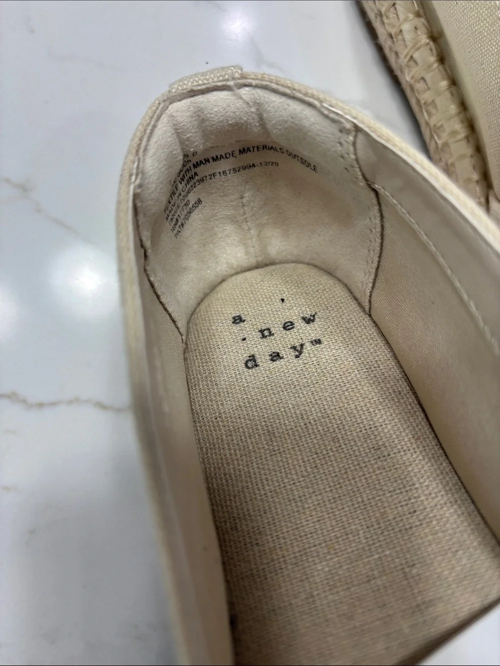 Women's Beige Canvas Espadrille with Black Toe